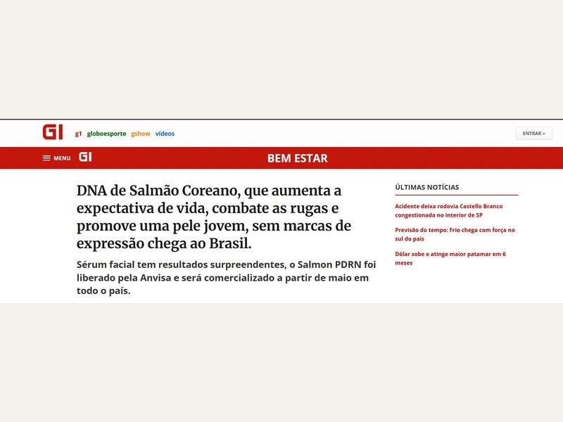 Manchete: DNA de Salmão Coreano chega ao Brasil
